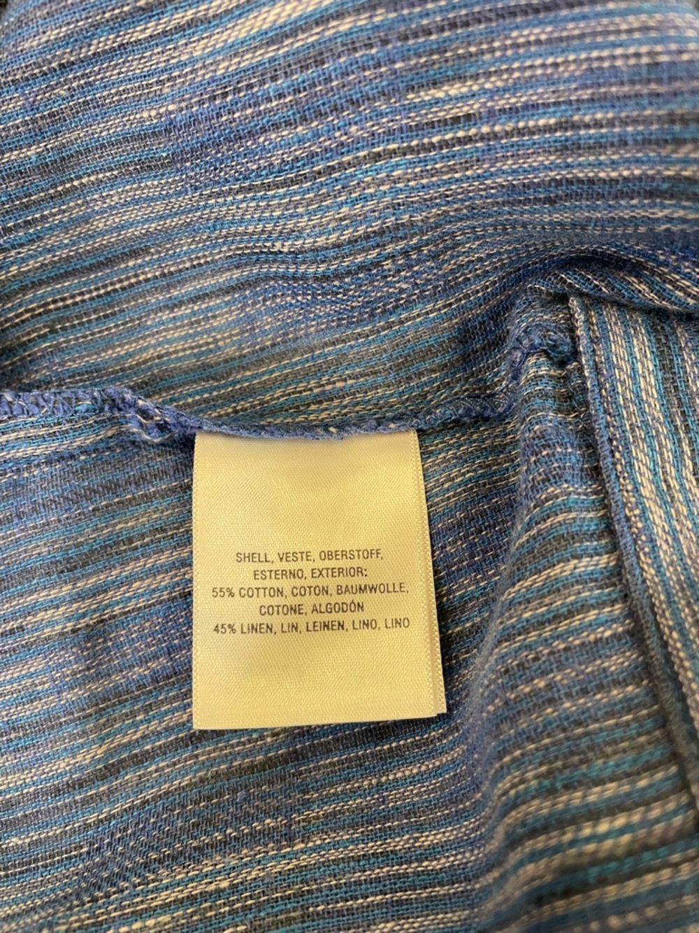 Cartonnier by  Anthropologie Size 12 Blazer In Blue.  Cotton/Linen blend Aztec. - Picture 10 of 15